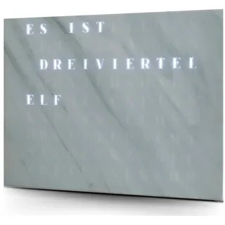 build-yours WordClock Jupiter Moderne LED Wanduhr mit Worten | Digitale WortUhr - Weißer Marmor Optik