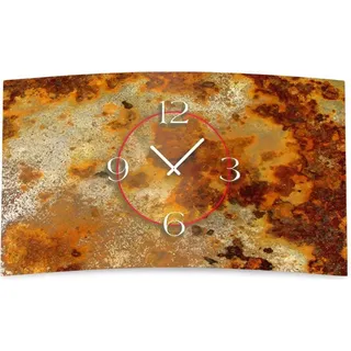 Vintage Grunge Rost Designer Wanduhr modernes Wanduhren Design leise kein ticken DIXTIME 3DS-0283 - Braun