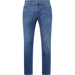 5-Pocket-Jeans PIERRE CARDIN "Lyon", Herren, Gr. W34/L32, Länge 32, blau (light blau used), Obermaterial: 92% Baumwolle CO. 6% Elastomultiester ELE. 2% Elasthan EL., uni, regular fit, Jeans 5-Pocket-Jeans, im regular fit