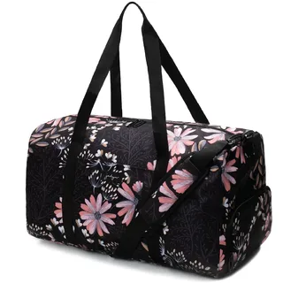 Jadyn 55,9 cm große Damen-Reisetasche mit Schuhfach, Reisetasche, Black floral, Large, Weekender