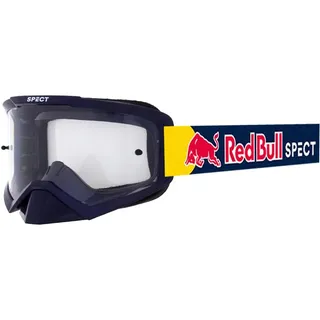 Red Bull SPECT Eyewear Red Bull Spect Evan MX Schutzbrille, glänzender blauer Rahmen, blau/farbiges Band, klare Einzelscheiben-Gläser