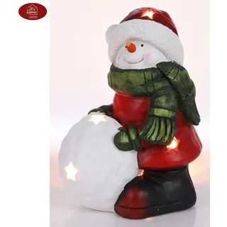 Schneemann 34,5cm Teelichthalter Weihnachtsdeko Winterdeko Gartendeko Dekofigur