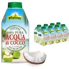 Pfanner Kokoswasser Getränk (8 x 500 ml) – Aqua di Cocco im Vorratspack – Kokosnusswasser ohne Zucker – aus Kokosnüssen