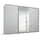 Schwebetürenschrank RAUCH "Kleiderschrank Schrank Garderobe OTELI inkl. 3 Innenschubladen", grau (seidengrau), B:278cm H:233cm T:68cm, Holzwerkstoff, Schränke, Schwebetürenschrank, mit Mittelspiegel und Passepartout optional mit Beleuchtung