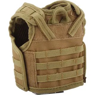 Bierflaschen-Vest, Nylon in Mattbraun, Miniaturweste für Dosengetränke & Bar-Dekoration - Braun