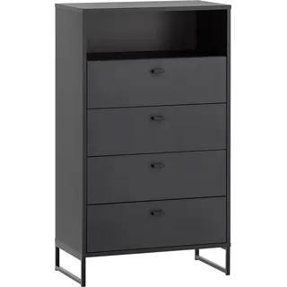 Flur Highboard JULBACH-80 in schwarzmatt, B/H/T: ca. 60,2/103,9/33,05 cm - Schwarz