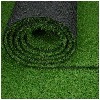 MDEKOR Kunstrasenteppich Outdoor - Kunstrasen wetterfest, Rasenteppich Meterware Grün 270cm x 200cm Balkon Bodenbelag wasserdurchlässig mit Drainage Kurzflor 15mm in Echtrasen-Optik