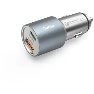 Hama Auto-Schnellladegerät 1x USB-C PD 1x USB-A QC 38W Metall