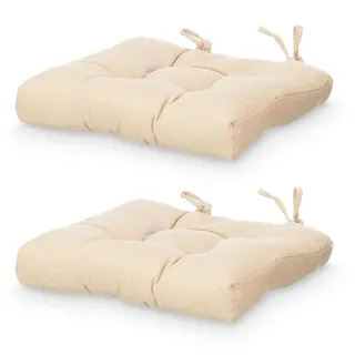 Giftdecor Stuhlkissen Steppung 40/40 cm , Beige , Textil , Heimtextilien, Wohntextilien, Sitzkissen