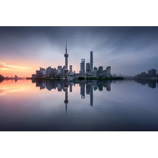 Papermoon »Photo-Art JESUS M GARCIA, GUTEN MORGEN SHANGHAI«, bunt,