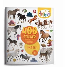 Artista 9315126 Stickerbuch Pferde, 400 naturgetreue Sticker, wiederverwendbar, für Erwachsene und Kinder ab 3 Jahren