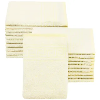 ZOLLNER Waschhandschuh Handtuchset 16 x 22 cm gelb 20-tlg.