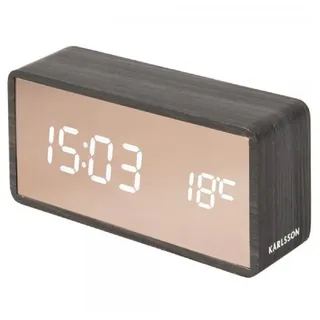 Present Time Karlsson Wecker Kupferspiegel LED - Schwarz - Schwarz