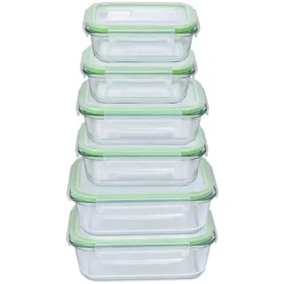 Alpina Frischhaltedose Glas grün 1,05 l 12-teiliges Set