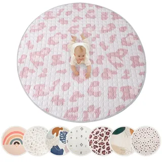 Hakuna Matte Gesteppte Krabbeldecke Baby 150cm – extra dicke 1,5cm weiche Baby Krabbelmatte – Baby Spielmatte mit rutschfester Unterseite zum Krabbeln, Laufgitter – maschinenwaschbare Baby Spieldecke