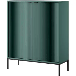 Selsey VELLORE - Highboard 2-türig, Grün mit schwarzem Gestell, 104 cm - Grün