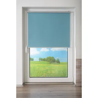 K-HOME K-home® Thermo Springrollo/Mittelzugrollo mit modernen Struktur Stoff JADEGRÜN B95 x H150 cm