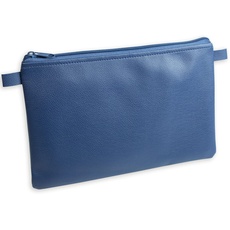 effektivo Banktasche mit Reißverschluss, Kunstleder blau, 27 x 17 cm, passend für Dokumente bis DIN A5