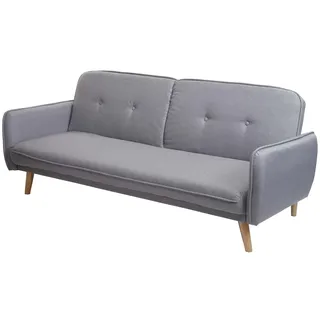 Mendler Schlafsofa HWC-J18, Couch Klappsofa Gästebett Bettsofa, Schlaffunktion Stoff/Textil 185cm ~ grau