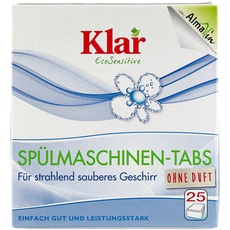 Klar eco Sensitive Spülmaschinen Tabs 25St., ohne Duft, für strahlend sauberes Geschirr, vegan