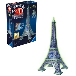Ravensburger 3D Puzzle 11591 - Eiffelturm Glow-In-The-Dark Edition - Das Wahrzeichen aus Paris, (216 Teile)