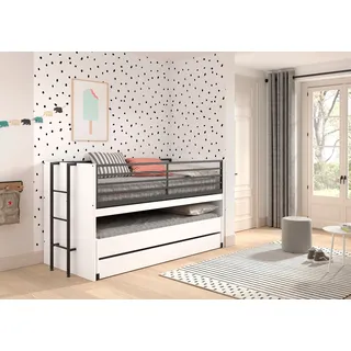 Home Affaire Etagenbett praktisches 90 x 200 cm Metall schwarz weiß