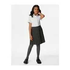 M&S Collection Jupe à taille élastique facile à enfiler, idéale pour l'école (du 2 au 16ans) - Grey, Grey - 14-15