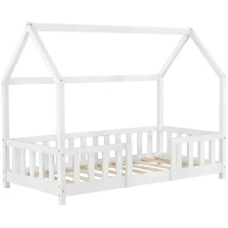 [en.casa] Kinderbett Sisimiut 70 x 140 cm Kiefer weiß