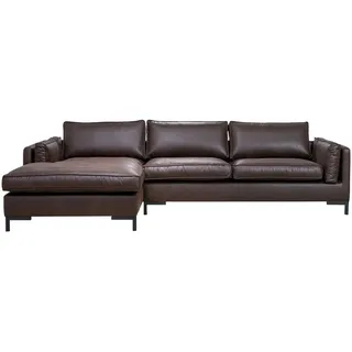Livetastic Ecksofa , Dunkelbraun , Metall , Füllung: Silikon , Ottomane links, L-Form , 295x160 cm , Made in Eu , Wohnzimmer, Sofas & Couches, Wohnlandschaften, Ecksofas