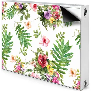 Magnet Radiator Magnet Mat Heizkörper Heizung Verkleidung Abdeckung 80x60 cm - Blätter und Blumen