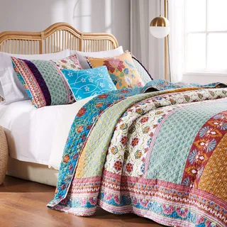 Greenland Home Thalia Quilt Set, Mehrfarbig, King Size