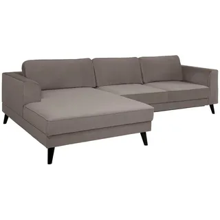 Trendmanufaktur Ecksofa , Taupe , Textil , Wenge , Ottomane links, L-Form , 277x167 cm , Made in Eu , Typenauswahl, Stoffauswahl, seitenverkehrt erhältlich, Hocker erhältlich, Rücken echt, Armteil links, Armteil rechts , Wohnzimmer, Sofas & Couches, Wohnlandschaften, Ecksofas