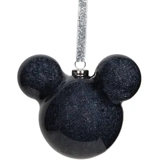 Disney 60mm Christbaumkugel Glitzer Form Dekoration - Mickey Mouse Schwarz