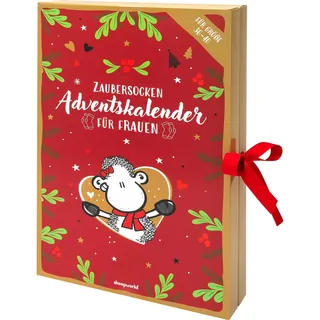 Sheepworld Socken Adventskalender für Frauen | Kalender mit 12 Paar Damensocken, einzeln gepresst in 24 Päckchen, Größe 36-40 | Lustiges Geschenk, Weihnachten | 51182