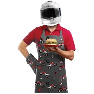 Booster Cruiser Oven Mitt Schürze - Grey / Black / Red - One Size