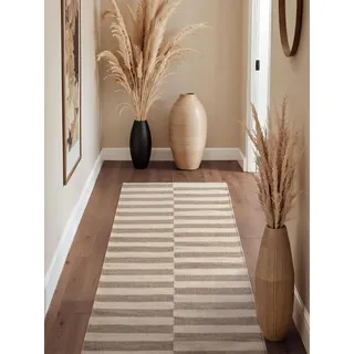 HANSE HOME Vika Wollteppich 80 x 200 cm Grau/Schwarz/Weiß