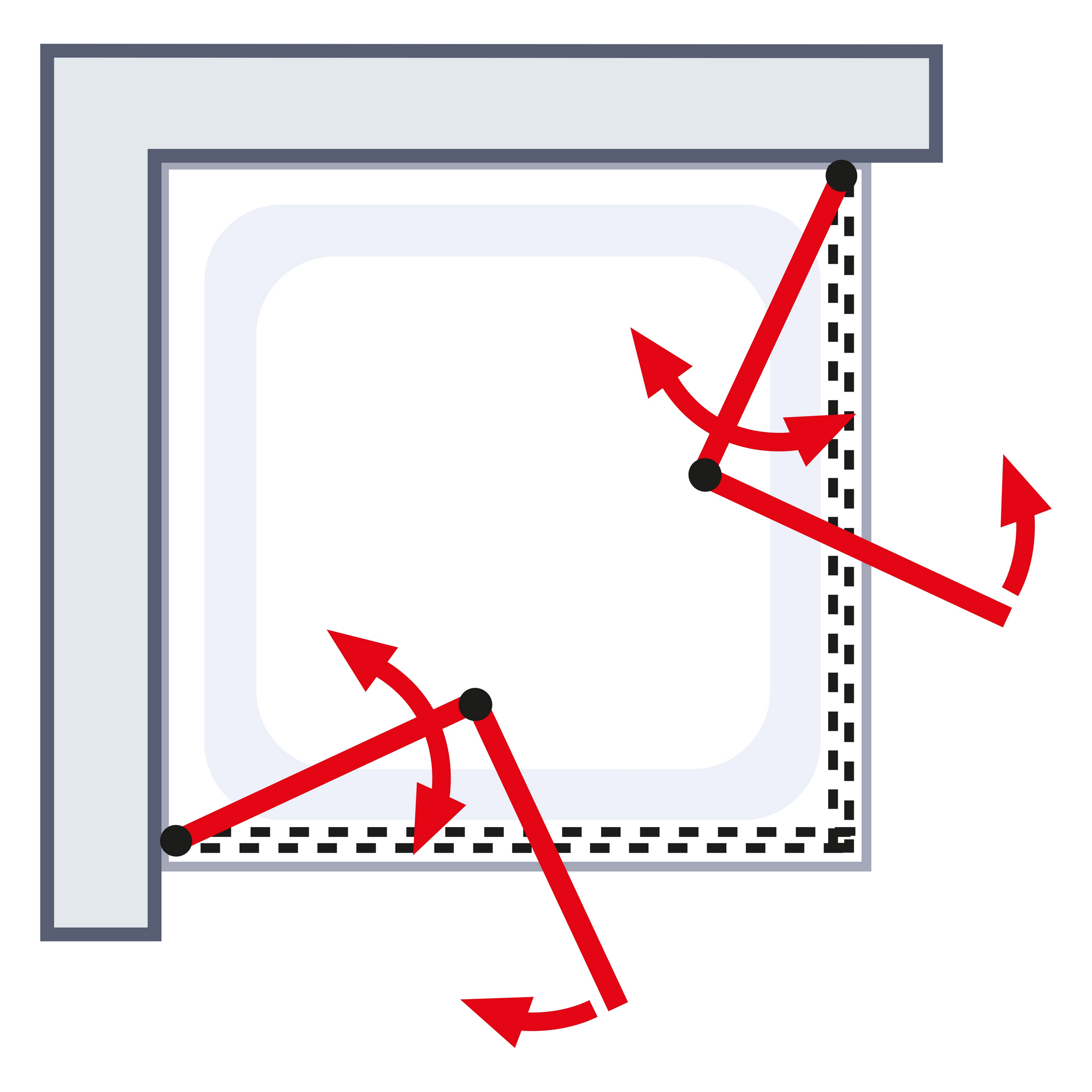 Bild von Eckeinstieg »Garant 2.0«, Chromoptik für Elementmaß 896 - silberfarben