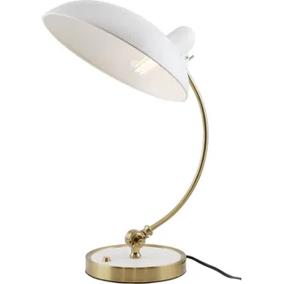 „BOFA“-Tischlampe – inspiriert von Fritz Hansen Kaiser Idell 6631, mattweiß und Messing-Finish, E27. - Weiß, Gold