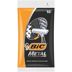 Bic Metal Quality Disposable Men's Shaving Razors, Best Single Blade, 10-count