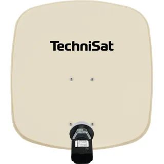 TechniSat DIGIDISH 45 – Satelliten-Schüssel für 1 Teilnehmer (45 cm kleine Sat Anlage - Komplettset mit Wandhalterung und Satfinder V/H-LNB) beige