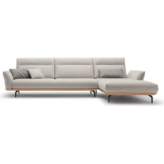 Creation BY ROLF BENZ Ecksofa »CR.460« Sockel in Eiche, Winkelfüße in Umbragrau, Breite 338 cm, grau