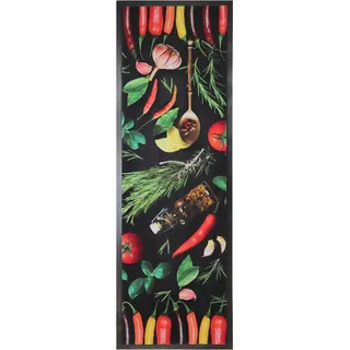 Primaflor Primaflor-Ideen in Textil Küchenläufer »CHILI HERBS, Made in Belgium« rechteckig 6,5 mm Höhe Chili-Kräuter Motiv, Größe 50x150 cm, rutschhemmend, Küche