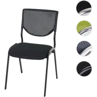 Einzelstück | Besucherstuhl T401, Konferenzstuhl stapelbar, Stoff/Textil ~ Sitz schwarz, Füße chrom