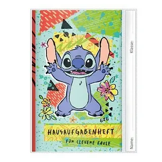 ROTH Hausaufgabenheft Disney Stitch für clevere Faule liniert A5 ohne Rand, 104 Blatt