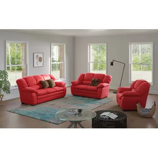 Cotta Polstergarnitur »Casino« Set, 3 Stk. tlg. Sessel, 2-Sitzer, 2,5-Sitzer, hohe Rückenlehne, rot