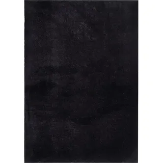 Fellteppich , Schwarz , Textil , Uni , rechteckig , 60x110 cm , Bsci , für Fußbodenheizung geeignet , Teppiche und Böden, Teppiche, Schaffelle & Kuhfelle