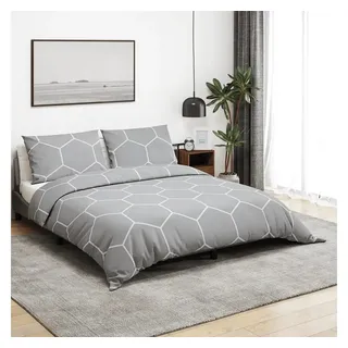 vidaXL Bettwäsche-Set Grau 200x220 cm Baumwolle