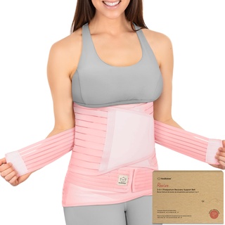 Revive 3 in 1 Postpartum Gürtel für Damen - Bauchgurt nach Geburt Kaiserschnitt, Rückbildungsgürtel nach Geburt, Bauchband nach Geburt, Bauchgurt Schwangerschaft (Blush Pink, M/L)