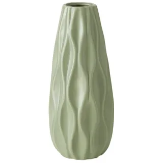 Boltze Home Keramikvase Luana 25 cm , Grün , Keramik , 25 cm , Dekoration, Vasen, Keramikvasen