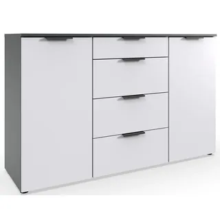 WIMEX Kombikommode 135 x 84 x 41 cm Weiß / Graphit